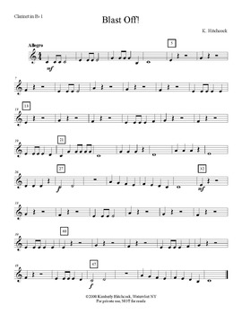 Preview of Blast Off! – Very Easy Beginning Band arrangement