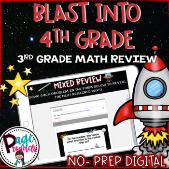 Preview of Blast into 4th Grade - 3rd Grade Math Review Digital Escape Room