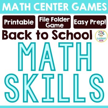 Preview of MATH CENTERS- Back to School Math Skills - Measuring, Number sense, Money, MORE)