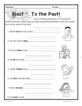 irregular verbs past tense practice for second graders by