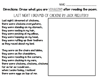 Preview of Last Night I Dreamed of Chickens Poem for Visualizing