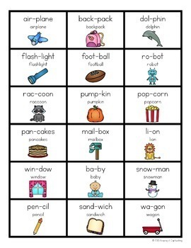 syllable blending worksheets kindergarten