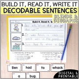 Decodable Sentence Building Activities - Blends & Digraphs