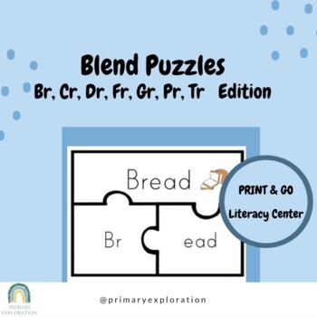 Preview of Blend Puzzles - Literacy Center for Primary: Br, Cr, Dr, Fl, Gr, Pr, Tr