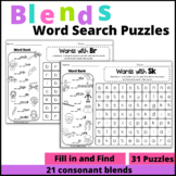 Blends Word Search Puzzles for Focused Phonics Centers Fil