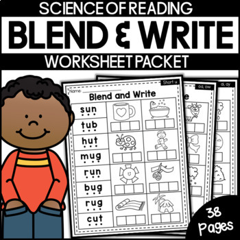 Blend and Write Phonics Worksheets - Orthographic Mapping (Science of ...