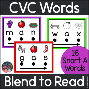 Preview of Phonics Decoding - Short A Words - Blend to Read CVC Words With Keyword Pictures