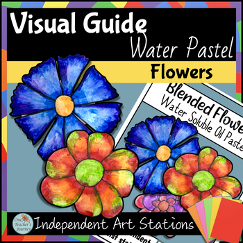 Preview of Art activity Visual Guide for fast finishers Blended Flowers WAX Resist