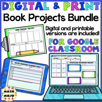 Preview of Book Projects: Digital and Print 3rd, 4th, and 5th Grades Bundle