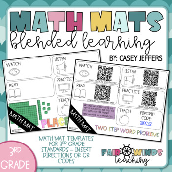 Preview of Blended Learning Math Mat - 3rd Grade (Template)