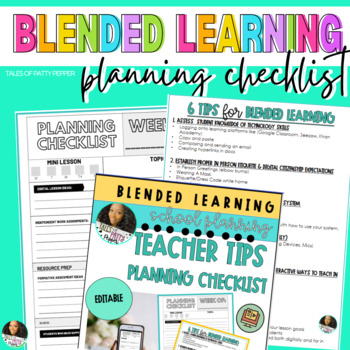 Preview of Blended Learning School Planning | Teacher Tips & EDITABLE Checklist