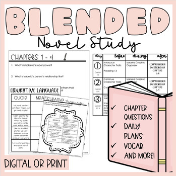 Preview of Blended | Novel Study | Printable | Independent Work Packet