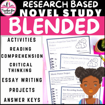 Preview of Blended by Sharon Draper Novel Study Curriculum-Lessons-Answer Keys 110 pages