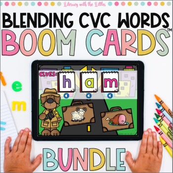 Preview of Blending CVC Words Boom Cards™ for Beginning Readers