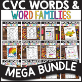 CVC Word List Short i e a o u Worksheets Picture Cards Pho