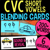 Blend CVC Words Blending & Segmenting Cards, Phonics Activity Short Vowel Sounds