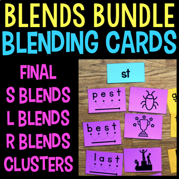 Preview of Blending Cards Consonant BLENDS BUNDLE - Science of Reading Segmenting Sounds