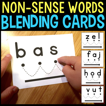 Preview of Nonsense Word Fluency Practice CVC Words Activity Blending Flash Cards List