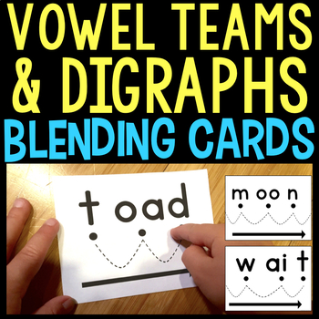 Preview of Long Vowel Teams & Other Vowel Digraphs Blending Cards Continuous & Stop Sounds