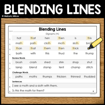 Preview of Blending Lines Fluency Practice for K-2 Science of Reading Print and Digital