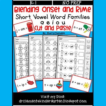 Preview of Blending Onset and Rime | Cut and Paste | Short Vowels | Word Families
