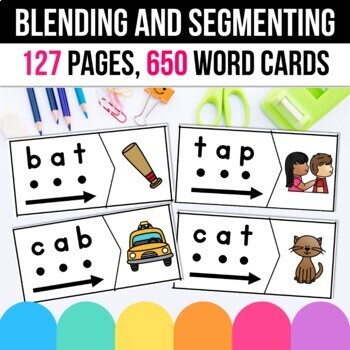 Preview of Science of Reading Center Phonics Games Blending Segmenting Word Work Decoding