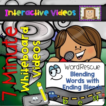 Preview of Blending Sounds - Words with Ending Blends 7 Minute Whiteboard Videos