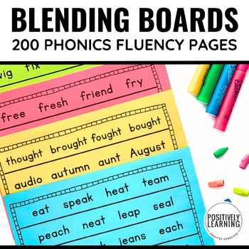 Preview of Blending Words | 200 Fluency Boards for Small Reading Groups | Phonics