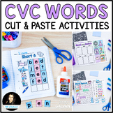Blending and Reading CVC Words Cut and Paste Worksheets NO PREP