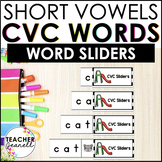 CVC Word Sliders - Short Vowels Segmenting and Blending Wo