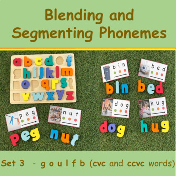 Blending and Segmenting Phonemes - Isolating sounds PHONICS cards - GOULFB