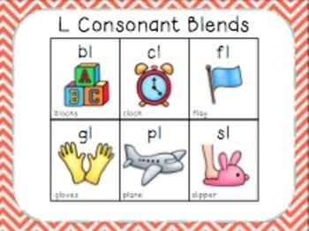 Blending with Consonant Blends { L BLENDS: bl, cl, fl, gl, pl, sl }