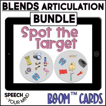 Preview of Blends Articulation Boom Cards™ Spot the Target Bundle