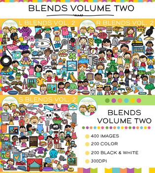 Preview of Beginning Blends Clip Art Big Bundle - VOLUME TWO