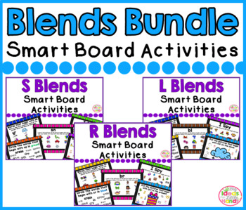 Preview of Blends Bundle Smart Board Activities Phonics and Sounds