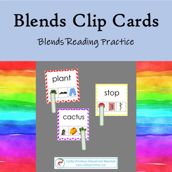 Preview of Blends Clip Cards // Montessori CVC Practice