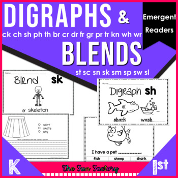 Preview of Blends & Digraphs Activity Booklets - Consonant Blends for Emergent Readers