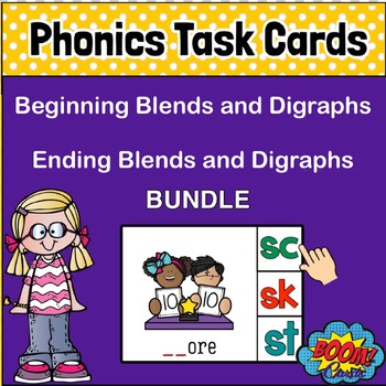 Preview of Blends Digraphs Bundle | Boom  Cards