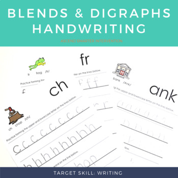 Preview of Blends & Digraphs Handwriting Practice