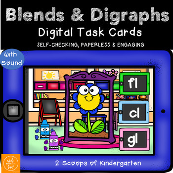 Preview of Blends & Digraphs Power Point Game & BOOM cards (w/ Audio) #springdeals