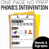 Blends & Digraphs Reading Intervention Phonics Worksheets 