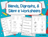 Blends, Digraphs, & Silent e Worksheets