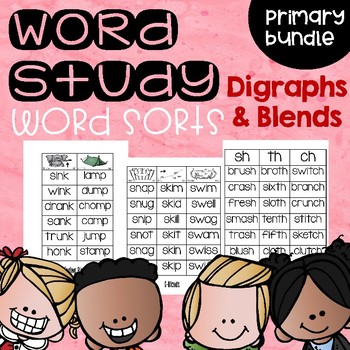 Preview of Blends and Digraphs Word Sorts