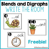 Blends & Digraphs Write the Room - Freebie!