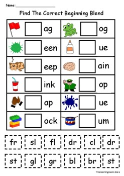 Blends- Find the correct blend by The Learning RoomABC | TpT