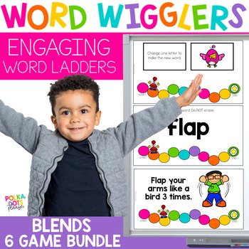Preview of Blends Game | Beginning & Ending Blends Word Ladders | Word Wigglers BUNDLE