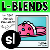 Blends NO PREP Phonics Printables for "sl"