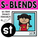 Let's Learn Blends! NO PREP Phonics Printables! (ST)