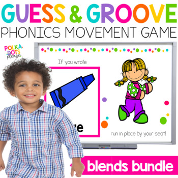 Preview of Blends Movement Game BUNDLE | Guess and Groove Phonics Activity and Worksheets