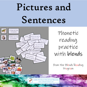 Preview of Picture and Sentence with Blends Matching Activity: Montessori Phonetic Reading